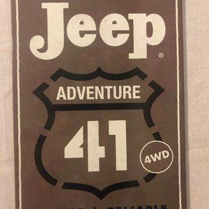 Brown Jeep Adventure Tin Sign
